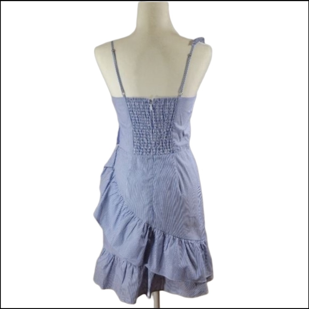 NWT PARKER LOLLIE NAUTICAL RUFFLE STRIPED DRESS S - Picture 3 of 9